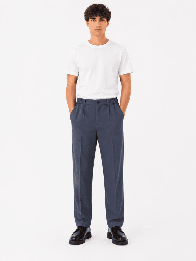 STEFANO RICCI Premium Men's Formal Trousers - Navy Blue (Size 30) 3