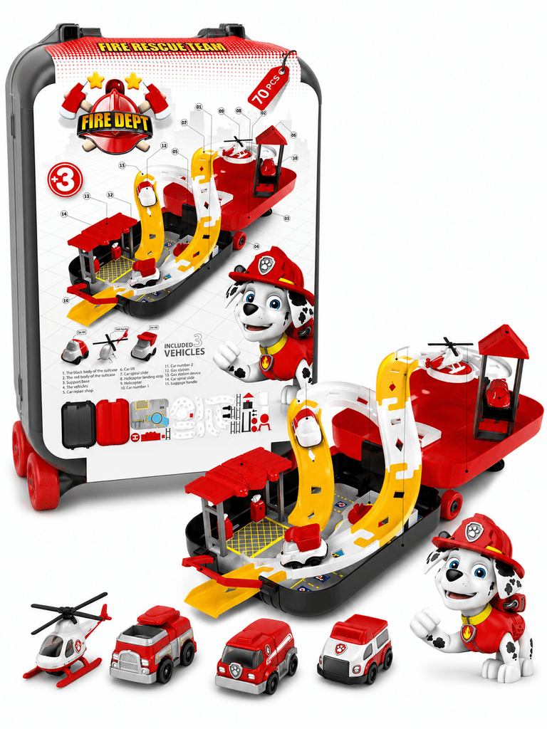 Action Max 70-Piece Fire Dept & Airport Rescue Suitcase Playset 1