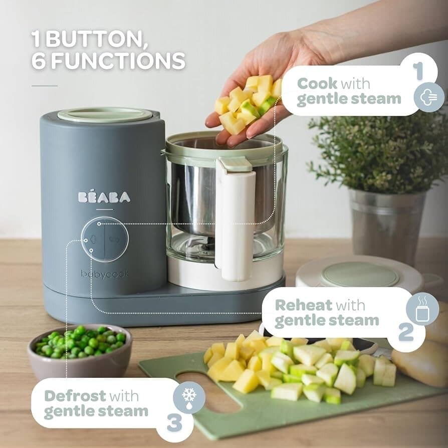 BEABA Babycook Neo 6-in-1 Glass Baby Food Maker, Steamer and Blender - Gray 2