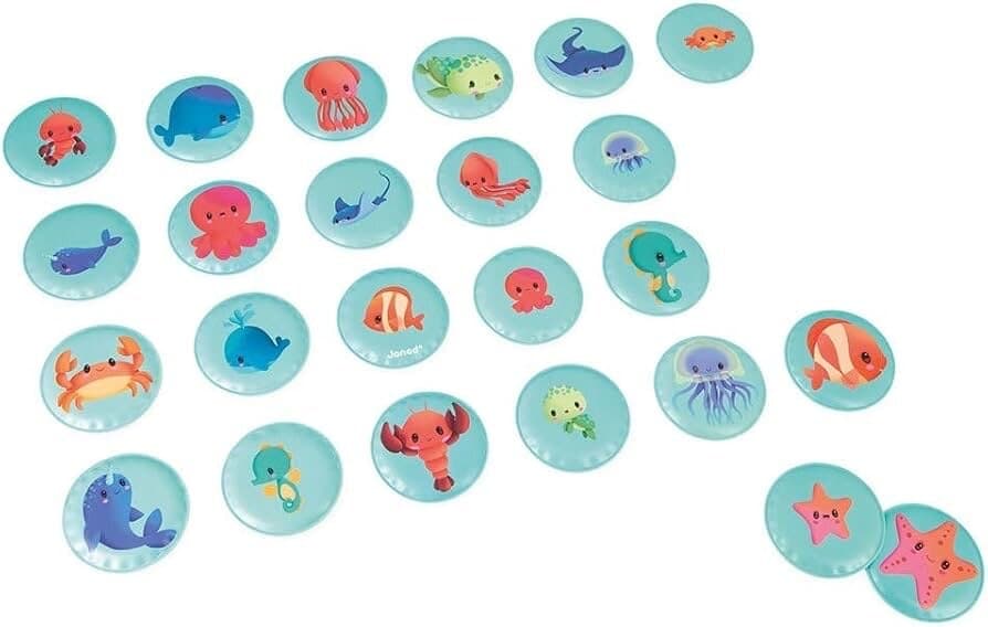 Janod Baby Animals Bath Floating Memory Game - Multicolor 4