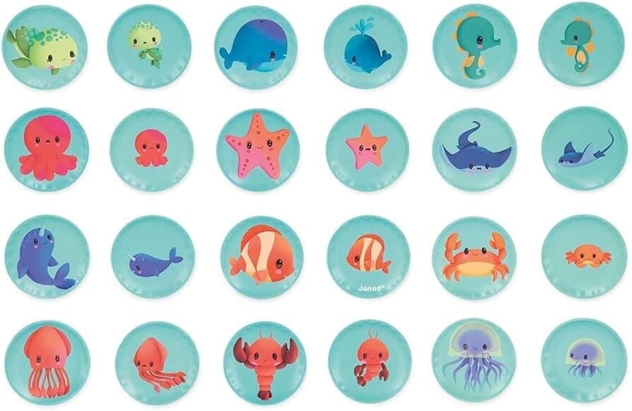 Janod Baby Animals Bath Floating Memory Game - Multicolor 5