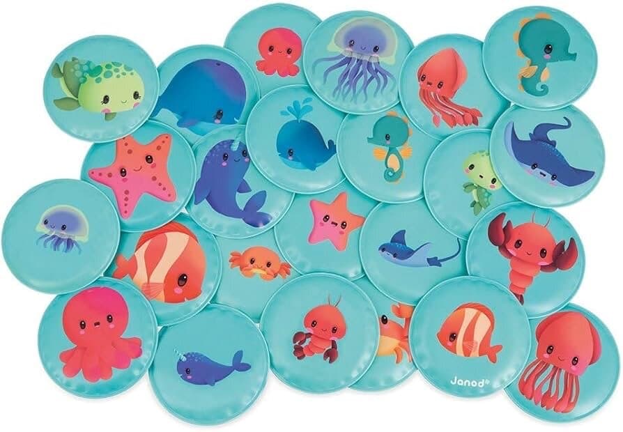 Janod Baby Animals Bath Floating Memory Game - Multicolor 1