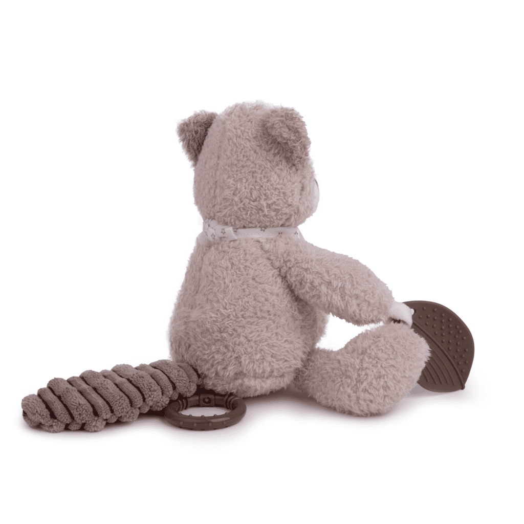 Premium Soft Plush Raccoon Rattle Baby Toy - 26cm - Dark Brown 5