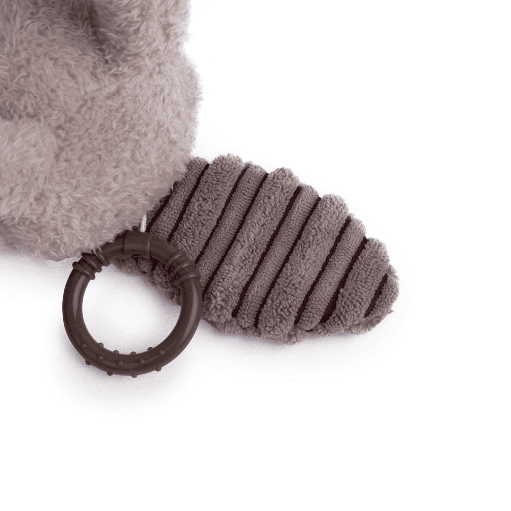 Premium Soft Plush Raccoon Rattle Baby Toy - 26cm - Dark Brown 6