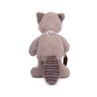 Premium Soft Plush Raccoon Rattle Baby Toy - 26cm - Dark Brown 2