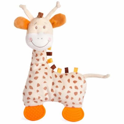 Amek Toys Tedsy Soft Giraffe Heck Jr. Plush with Rattle and Teether Feet, 28cm - Beige 1