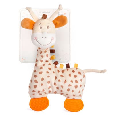 Amek Toys Tedsy Soft Giraffe Heck Jr. Plush with Rattle and Teether Feet, 28cm - Beige 2
