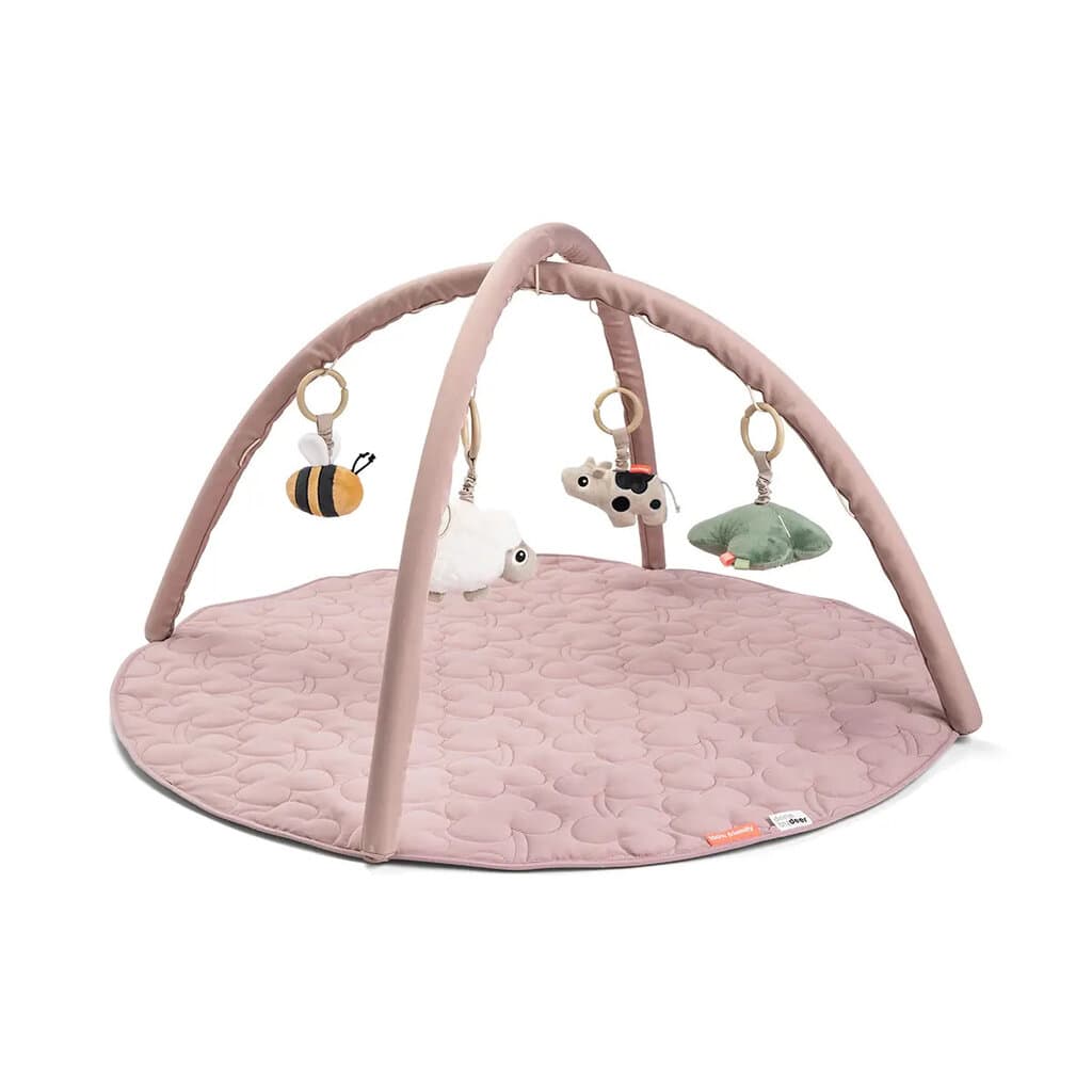 Tiny Farm Baby Activity Play Mat with Sensory Toys and Quilted Base - Pink 1