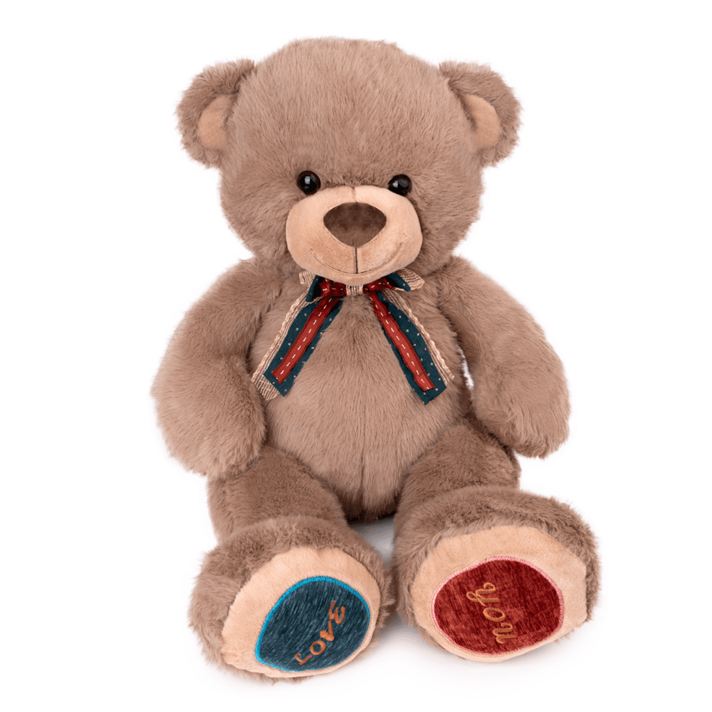 60cm Large Brown Plush Bear with Elegant Ribbon - Soft & Huggable Stuffed Toy 1