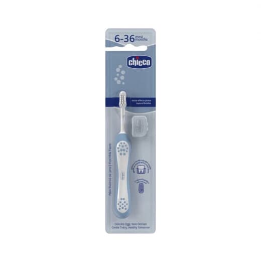 Chicco First Teeth Baby Toothbrush for 6-36 Months - Ergonomic Design, White 1
