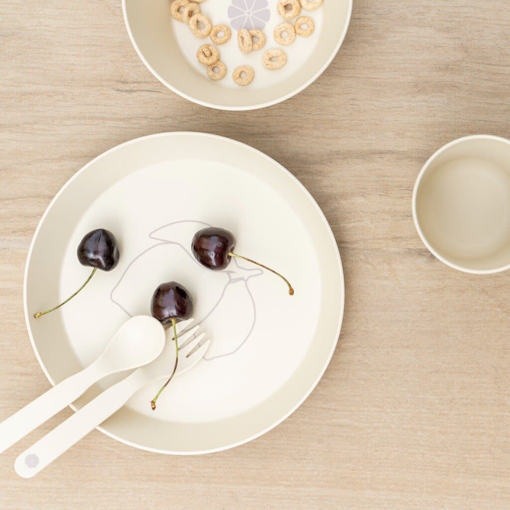 Sustainable Plant-Based Tableware Set - Shatterproof & Non-Toxic Beige PLA 7