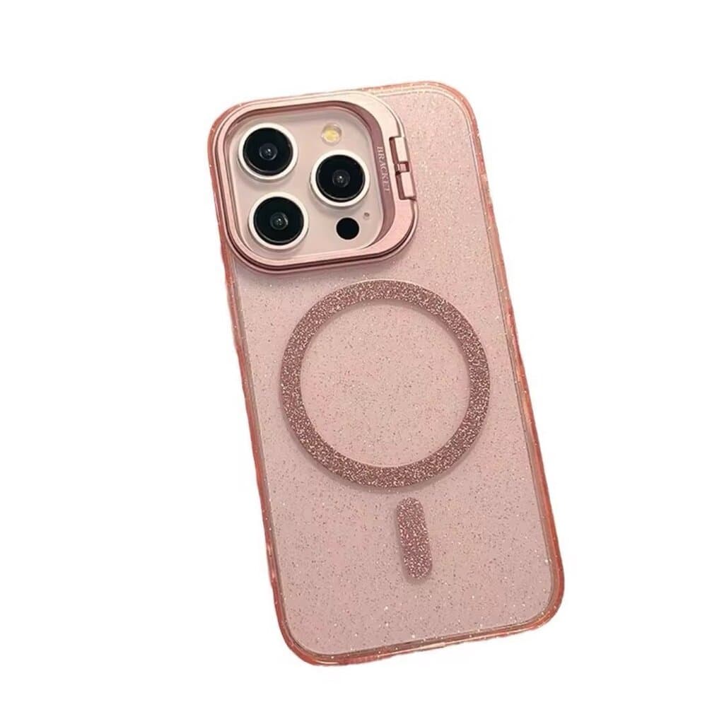 Glitter MagSafe Protective Case with Folding Camera Bracket for iPhone 16 pro max 1