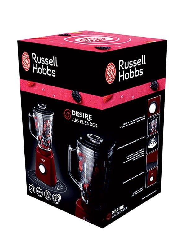 Russell Hobbs Desire Red Glass Jug Blender (1.5L) 2