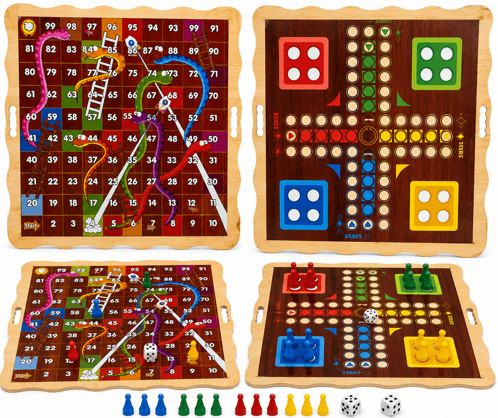 Classic 2-in-1 Snakes and Ladders Board Game for Family Fun - Other 1