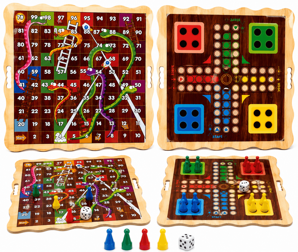 Giant 2-in-1 Snakes and Ladders Board Game Set for Family Game Night - Other 1