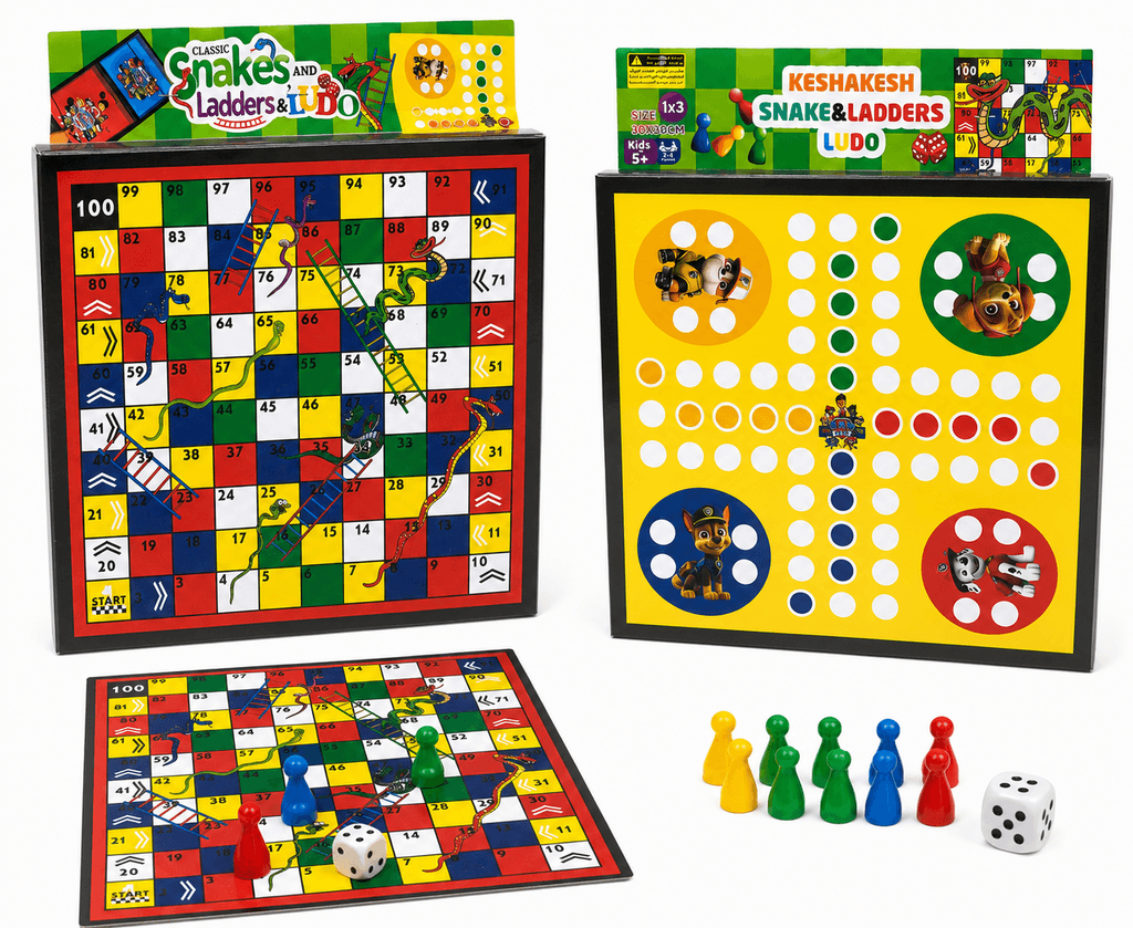 Classic 4-in-1 Ludo and Snakes and Ladders Board Game Set (30x30cm) - Other 1