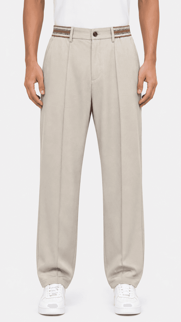 Loro Piana Master Quality Men's Premium Polyester Dress Pants - Cream (Size 30) 1