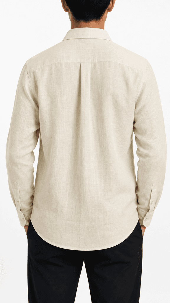 Loro Piana Master Quality Men's Crinkle Fabric Casual Shirt - Cream (XL) 2