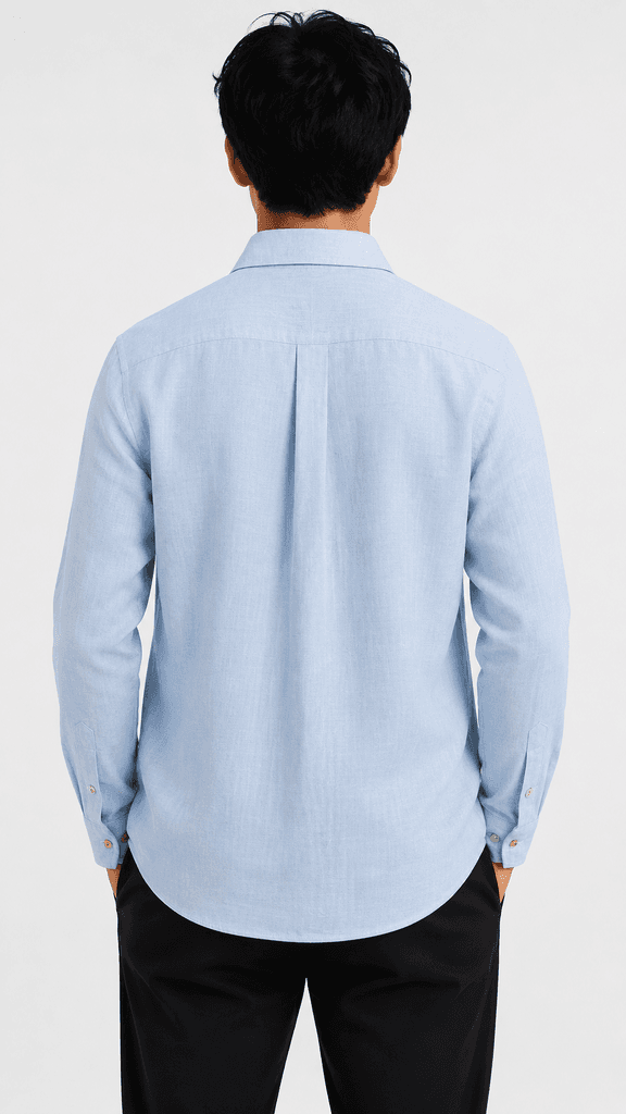 Loro Piana Master Quality Men's Crinkle Fabric Casual Shirt - Light Blue (XL) 2