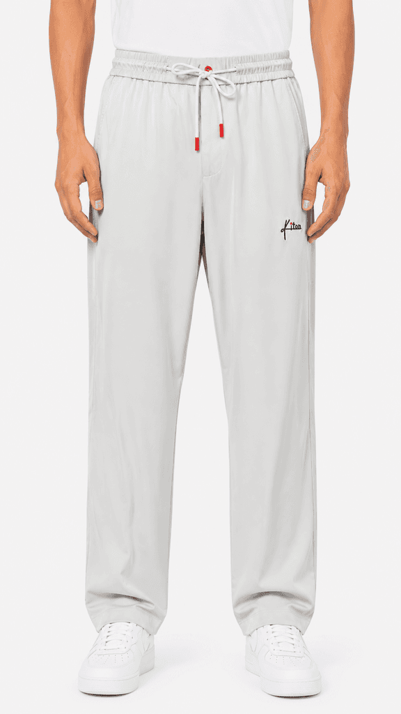 Kiton Master Quality Men's Cotton Tracksuit - Light Gray / Size 36 1