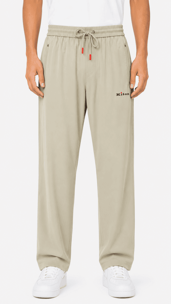 Kiton Master Quality Men's Cotton Tracksuit Luxury Sportswear Set - Beige / Size 36 1