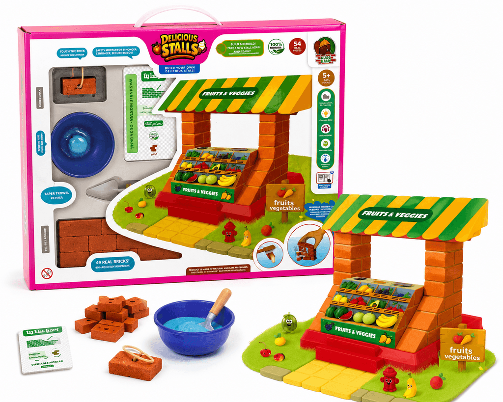 Real Brick Food Stall Building Set for Kids - 54-Piece STEM Toy 1