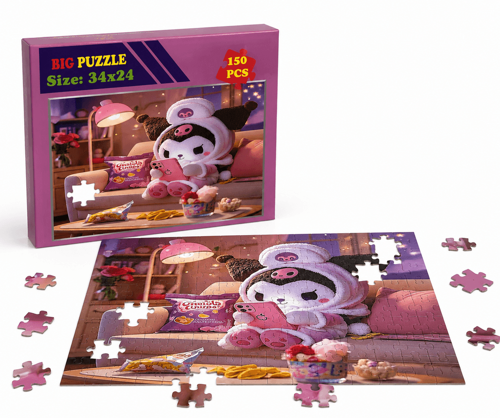 Colorful Pig Jigsaw Puzzle for Kids and Adults - 150 Pieces (34x24cm) 1