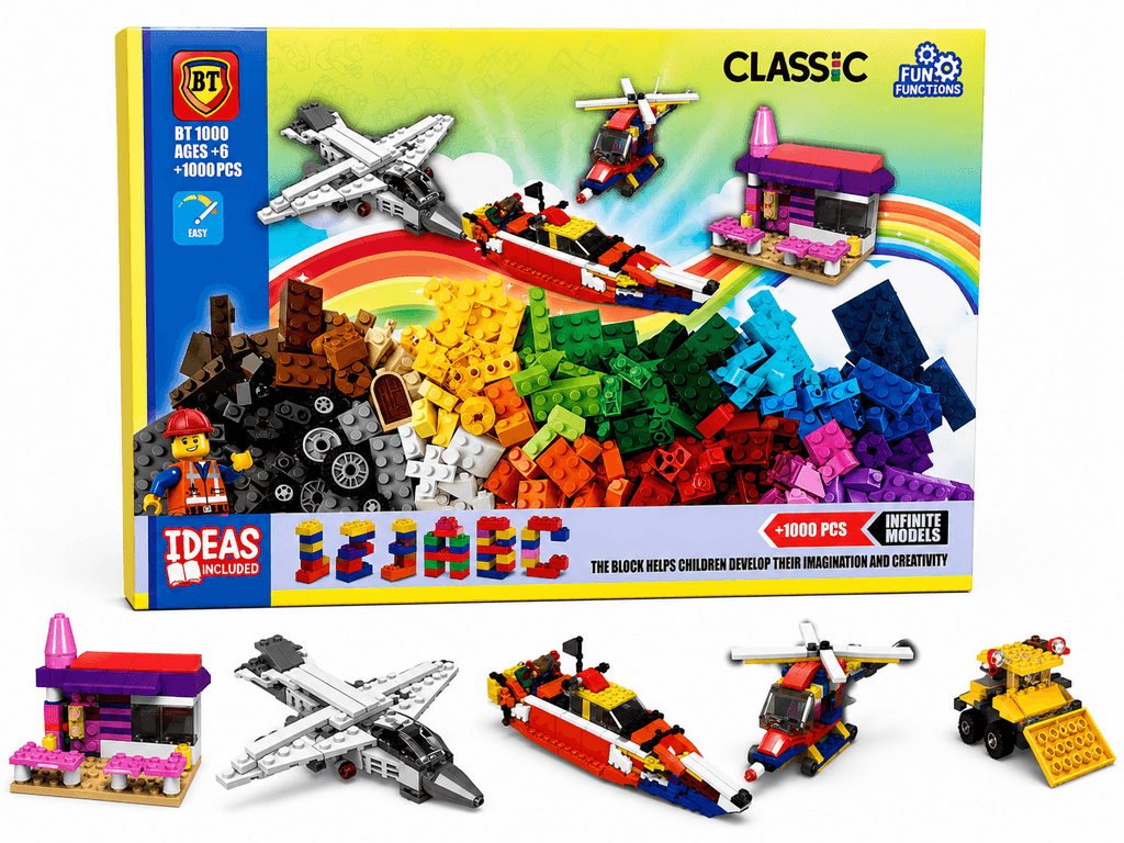 BT Classic Creative Building Blocks Toy Set - 1000+ Pieces 1