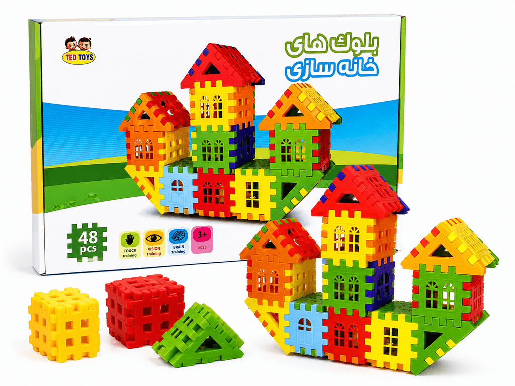 48-Piece Educational Building Blocks Set - Safe, Non-Toxic Stacking Toy for Kids 3+ 1
