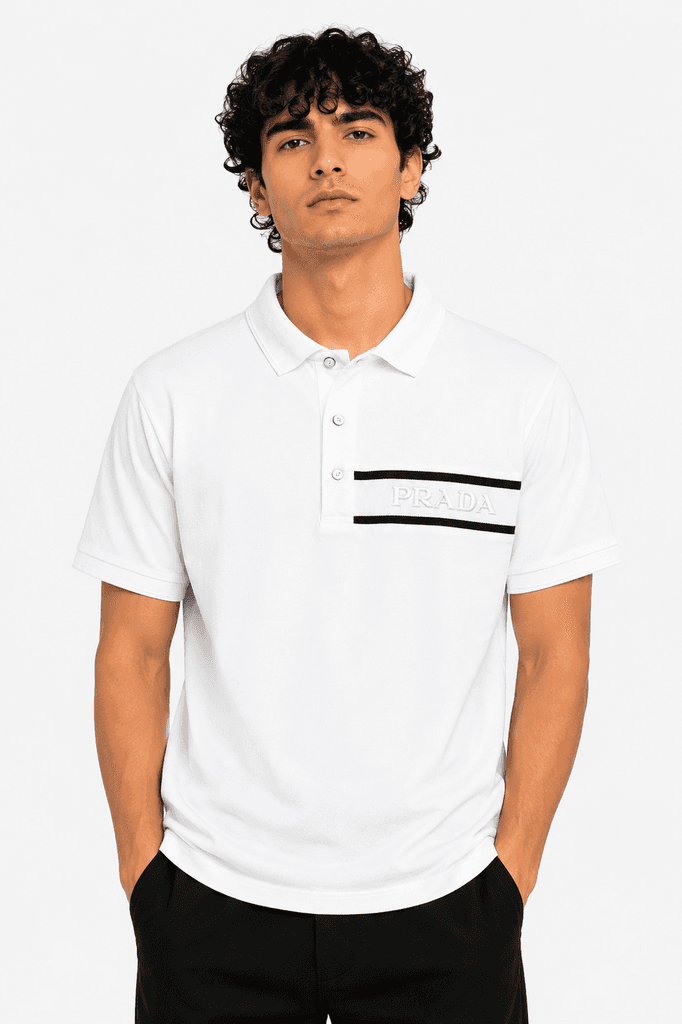 Prada Men's Premium Cotton T-Shirt - White (XL) 1