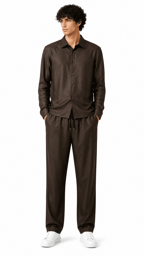 Loro Piana Men's Premium Cotton Travel Set - Dark Brown (XL) 1