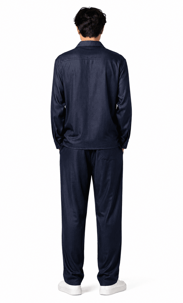 Loro Piana Men's Premium Cotton Travel Set - Navy Blue (XL) 2