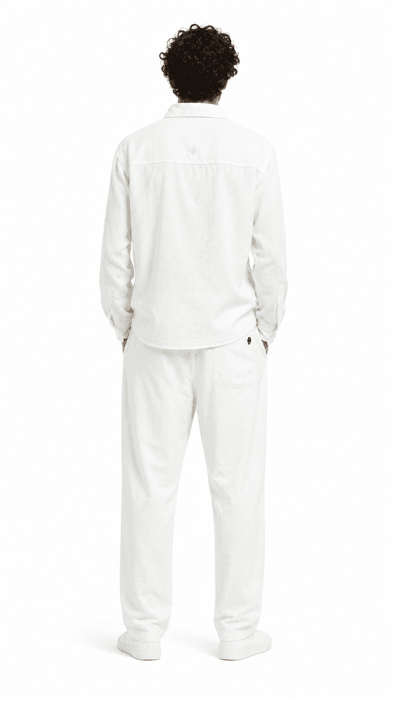 Loro Piana Men's Premium Crinkle Travel Set - White (XL) 2