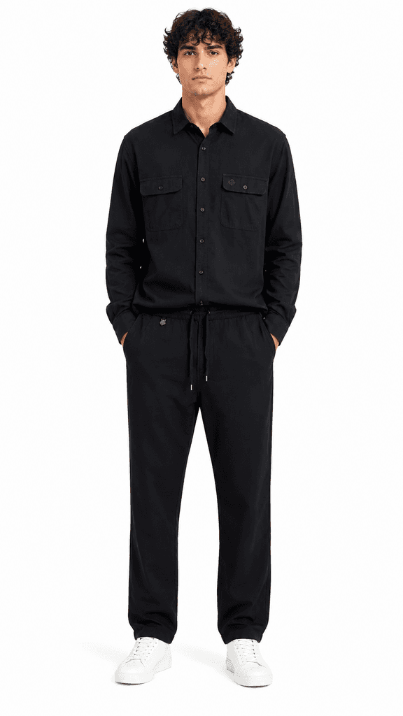 Loro Piana Men's Premium Crinkle Travel Set - Black (XL) 1