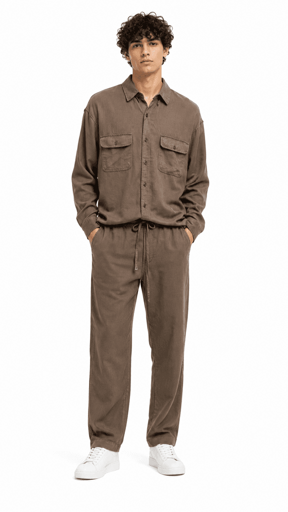 Loro Piana Men's Premium Crinkle Travel Set - Dark Brown (XL) 1