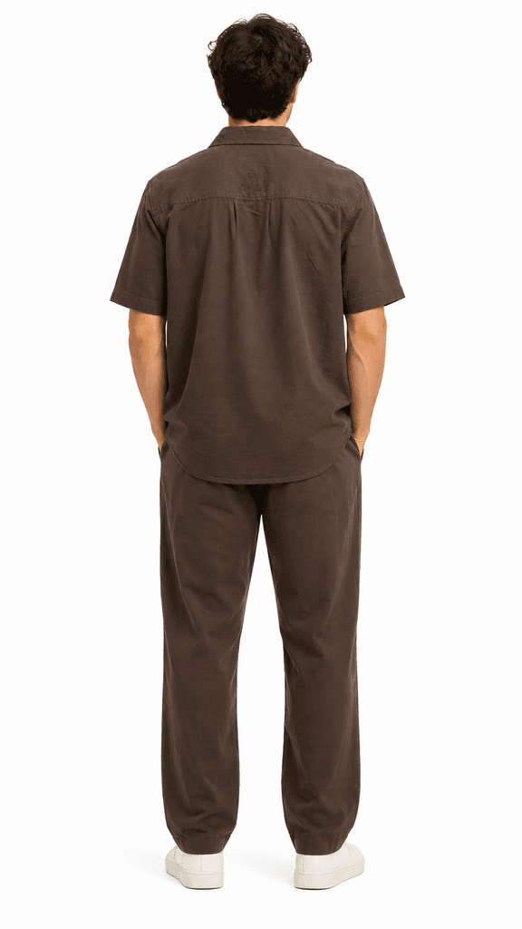 Loro Piana Master Quality Men's Travel Set in Crinkle Fabric - Dark Brown / XL 2