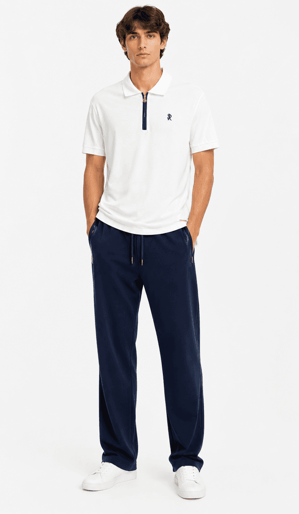 STEFANO RICCI Luxury Cotton Men's Travel Set - Navy Blue (XL) 1