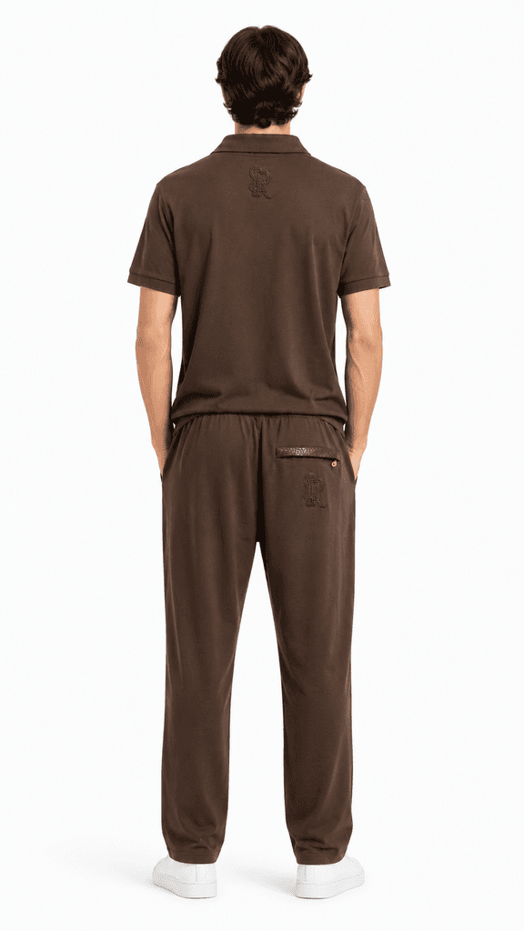 STEFANO RICCI Luxury Cotton Men's Travel Set - Dark Brown (XL) 2