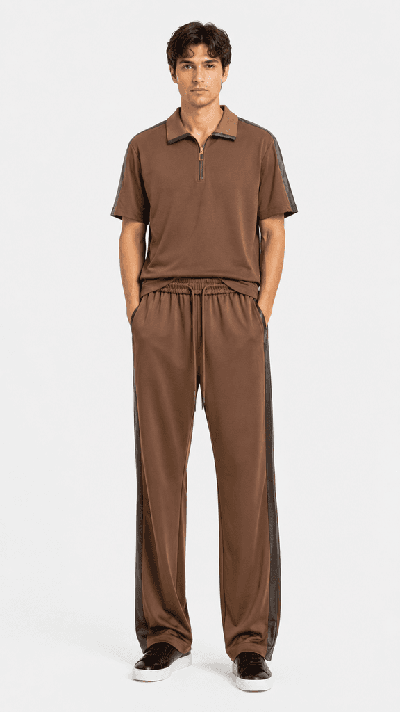 STEFANO RICCI Premium Cotton Men's Travel Set - Brown (XL) 1