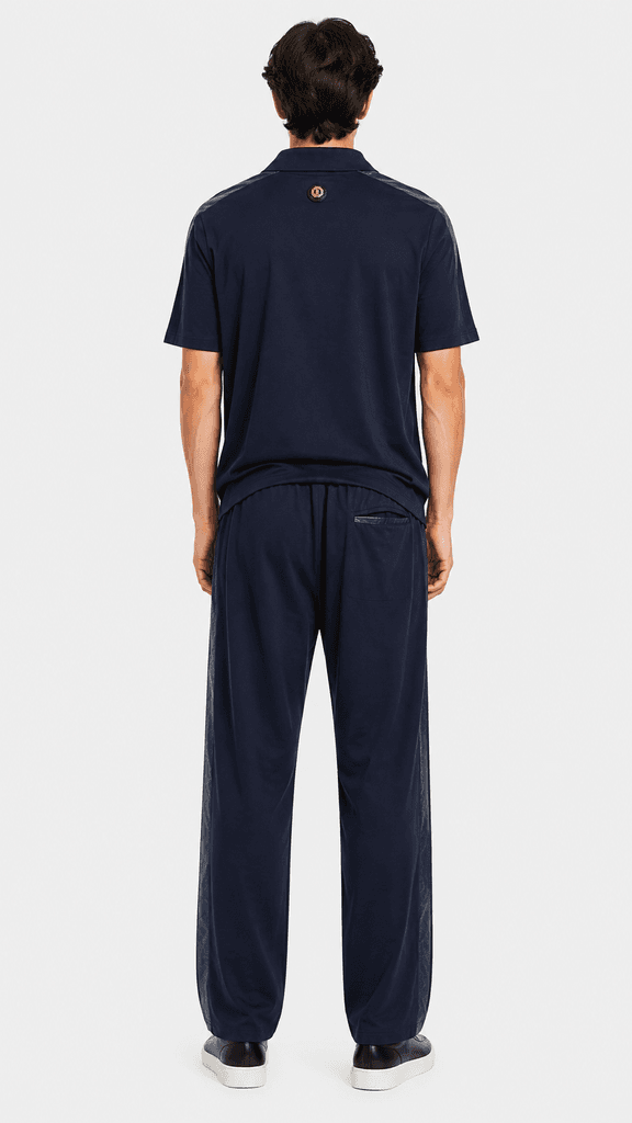 STEFANO RICCI Premium Cotton Men's Travel Set - Navy Blue (XL) 2