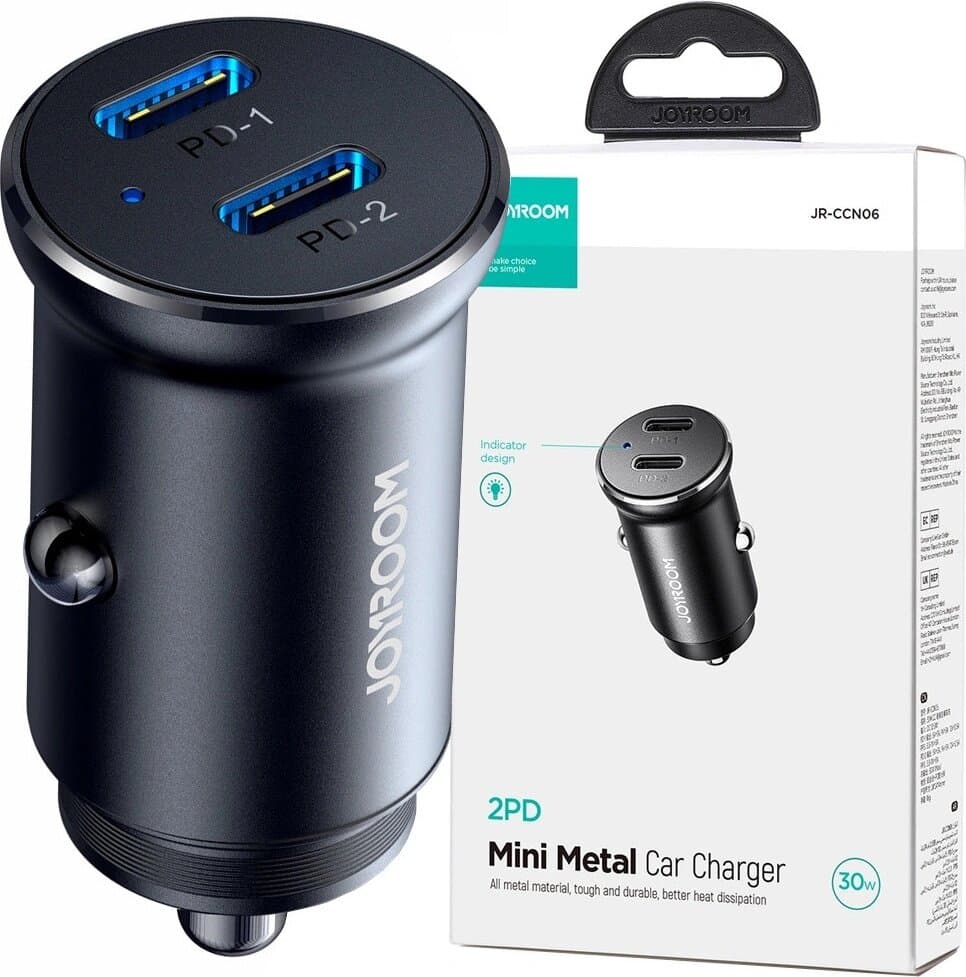 Joyroom Metal Car Charger Dual Type-C 30W 1