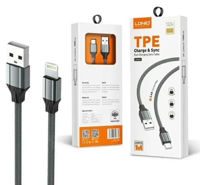 LDNIO USB to Lightning iPhone Cable 2.4A 1M 1