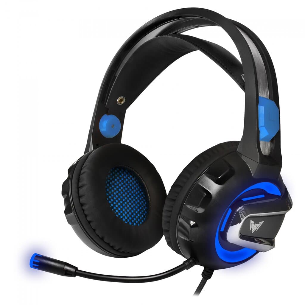 CROWN CMGH-3001 Gaming Headset Black Blue 3.5mm USB 1