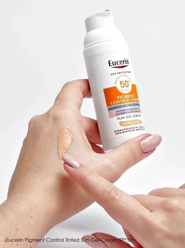 Eucerin pigment control tinted sun gel cream medium spf50 1