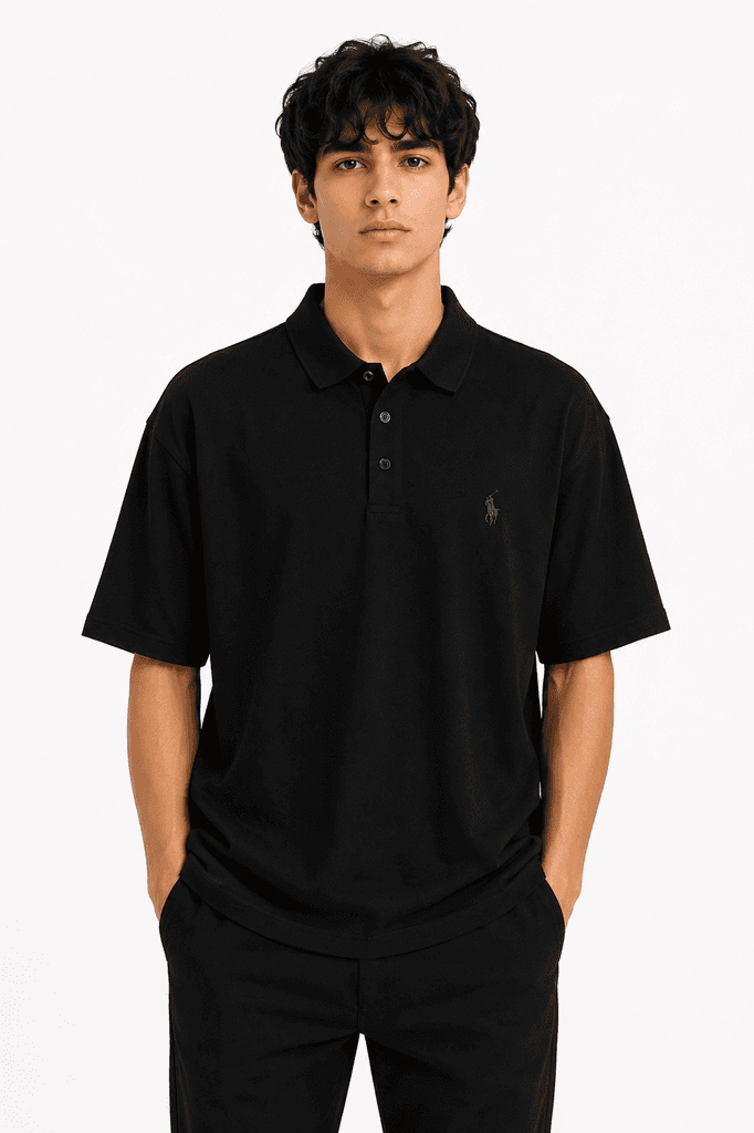 FASHION Men's Premium 100% Cotton Classic Crewneck T-Shirt - Black (5XL) 1