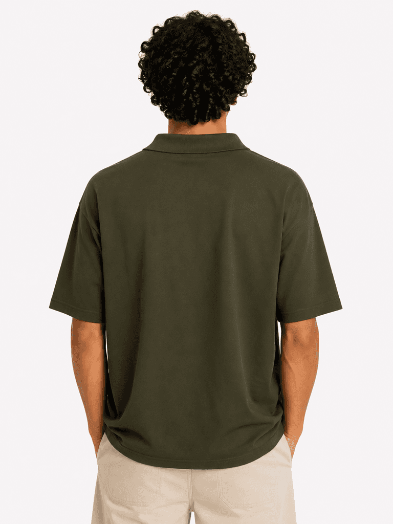 FASHION Men's Classic Cotton T-Shirt - Dark Green (5XL) 2