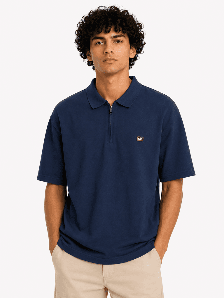 FASHION Men's Classic Cotton T-Shirt - Navy Blue (5XL) 1