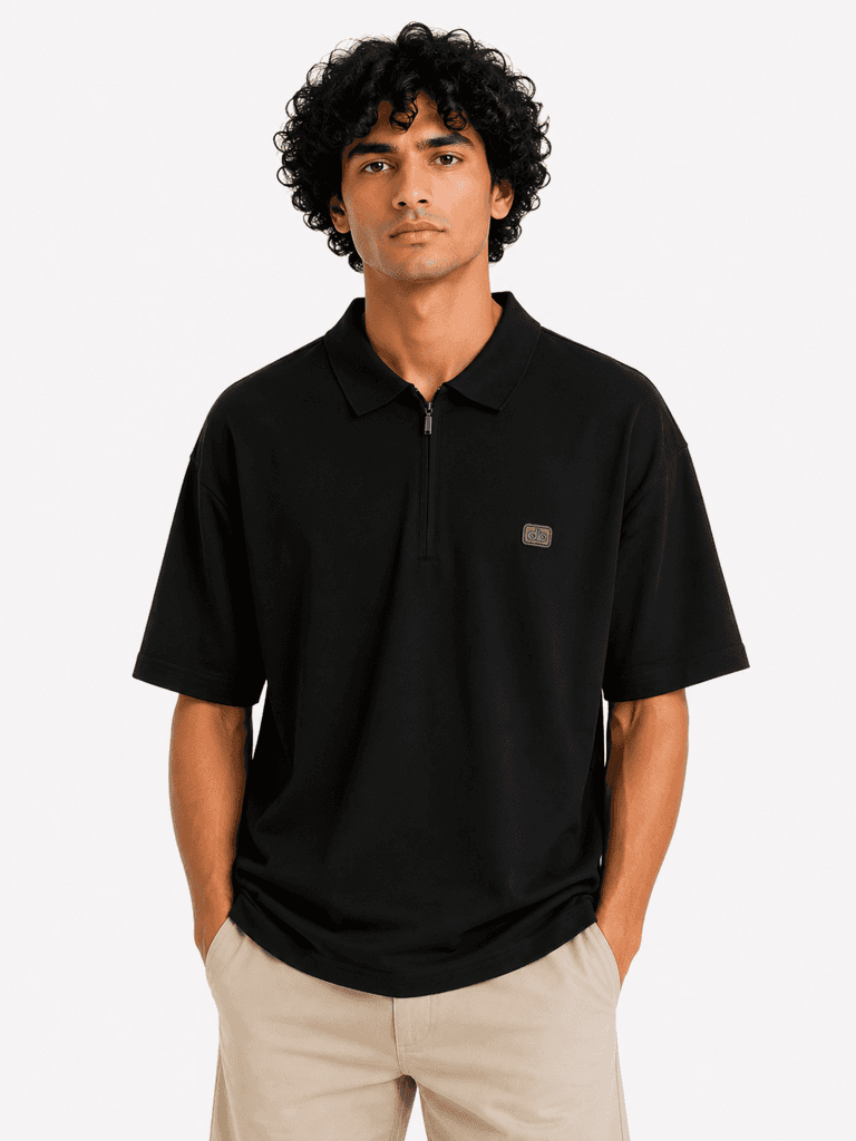 FASHION Men's Classic Cotton T-Shirt - Black (5XL) 1