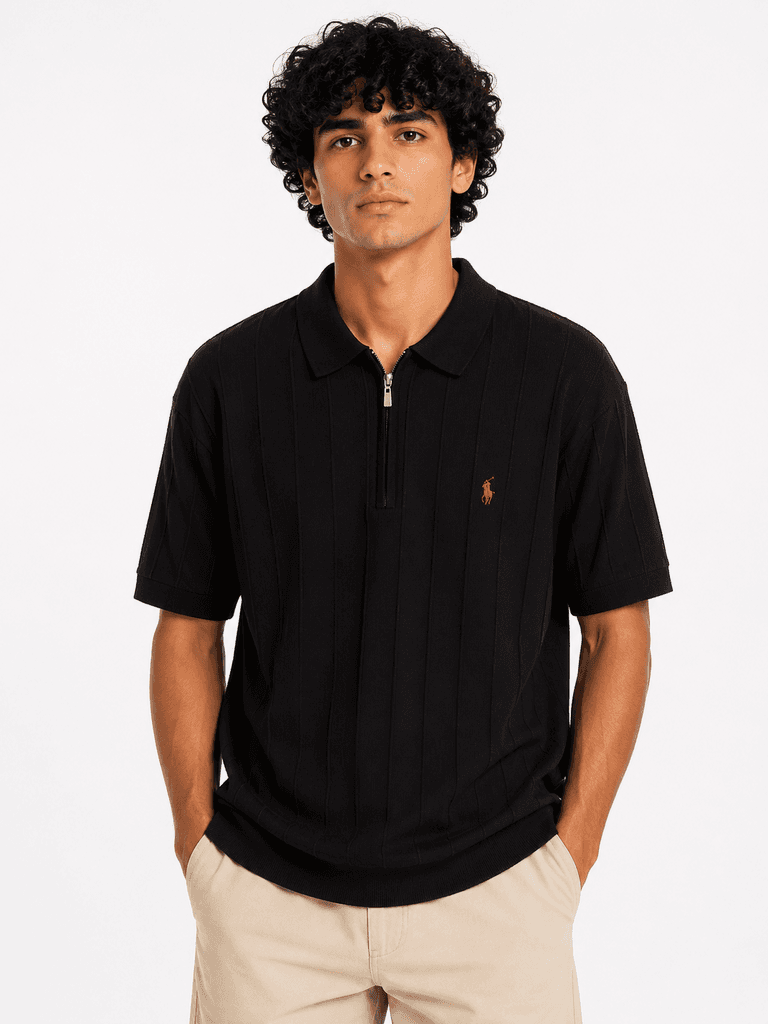 Polo Men's Premium Cotton T-Shirt - Black (XL) 1