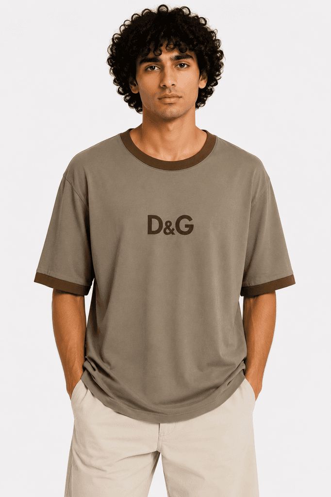 Dolce & Gabbana Men's Premium Cotton Classic Crewneck T-Shirt - Dark Brown / Size L 1
